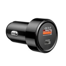 38W Dual Port PD USB Car Charger Fast Quick Charge USB Type C Car Phone Chargers Auto Power Adapter For IPhone 15 Samsung S24 Tablet PC Android