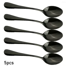 Coffee Scoops Tea Spoons Pack Restaurants Set Stainless Steel Teaspoon Teaspoons Tools 5pcs Black Home Brand Parts
