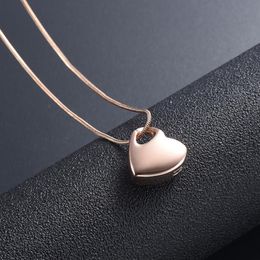 LkJ9960 Rose Gold Blank Engravable Heart Cremation Pendant Funeral Casket Loss of Love Memorial Urn Locket Hold Love One Ashes K252J