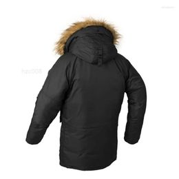 Alpha Men's Jackets Tactical Military Bomber Parka Pilot Hooded Down Jacket Feather Collar Men's Winter Coat Windproof Thickened Cotton JacketX4GD