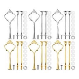 Baking & Pastry Tools 6Pcs For 3 Tier Cake Stand Fittings Hardware Holder Resin Crafts DIY Making Cupcake Serving Decoration322F