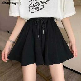 Women's Shorts Shorts Women Summer High Waist Black All-match Ins Leisure Loose Sweat Fashion INS Fe Drstring Korean Style 3XL StreetwearL231215