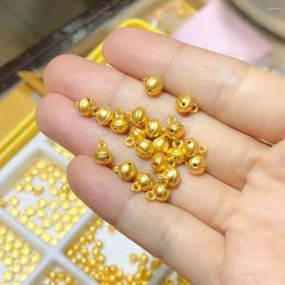 Loose Gemstones Pure 24K Yellow Gold Beads 999 3D Small Bell