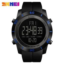 2022SKMEI Sport Watch Men PU Strap 5Bar Waterproof Multi-Function Watches Men Alarm Clock Digital Watch relogio masculino 1353272K