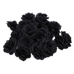 Pcs Black Rose Artificial Silk Flower Party Wedding House Office Garden Decor DIY Decorative Flowers & Wreaths286o