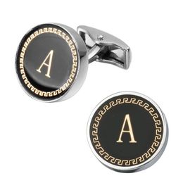 New Arrival Fashion Letter A D R H M Cufflinks The English alphabet Cuff Links Men Shirt Charm Cufflinks Whole 270J