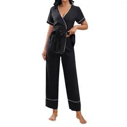 Women's Sleepwear Pyjamas Autumn And Winter Short Sleeve Pyjama Pants Home Suit Can Be Worn Outside