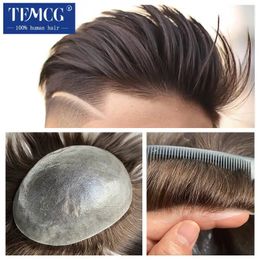 Men's Children's Wigs Double knotted Toupee Men Silicone Microskin Natural Hairline Wig 100 Human Hair System Unit capillary prothesis 231215