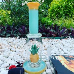 Glass bong Water Pipe Dab Rig Heady glass oil rig hot sell pineapple bubbler with 14mm bowl LL