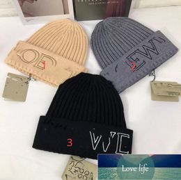Autumn and Winter Woolen Hat Fashion Brand Letter Embroidery Knitted Cold Cap