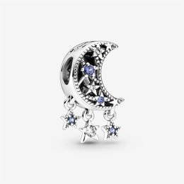 Star & Crescent Moon Charms Fit Original European Charm Bracelet Fashion Women Wedding Engagement 925 Sterling Silver Jewelry Acce340U