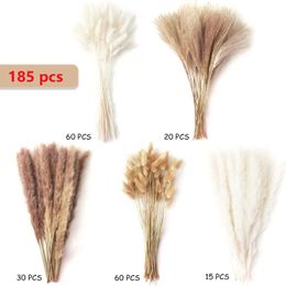 Decorative Flowers Wreaths 185Pcs Boho Arrangements Dry Flower Decoration Pampas Rabbit Tail Grass Bouquet Natural Plantes for Birthday Wedding Home Decor 231214