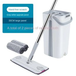 Mops Handsfree flat mop and bucket set For use with professional domestic floor cleaning systems washable microfiber pads 231215