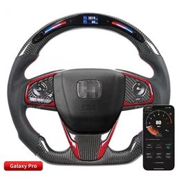 LED Racing Steering Wheel Fit for Honda CRV Real Carbon Fibre Car Accessories