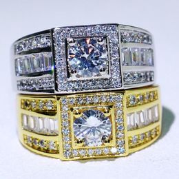 New Arrival Original Desgin Luxury Jewelry 10KT WhiteGold Filled Round Cut White Topaz CZ Diamond Gemstones Men Ring Gif4689176