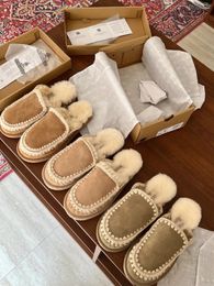 High Quality Luxury Fur slipper sandals designer slides flip-flops fisherman short heel French temperament net celebrity pinch niche sandals female size 35-40