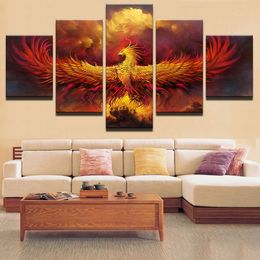 5PCS Phoenix HD Art Decorative Painting wall Decor Painter Living Room Kitchen Bedroom Boy's Room Decoration Accessories Hotel Bar party poster stickers