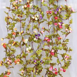 2 2m Artificial Flower Vine Fake Silk Rose Ivy Flower for Wedding Decoration Artificial Vines Hanging Garland Home Decor297U