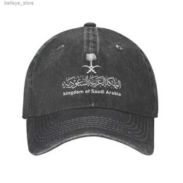 Ball Caps Custom Cotton Kingdom Of Saudi Arabia Baseball Cap Sun Protection Women Men's Adjustable Arabic Calligraphy Emblem Dad HatL231212