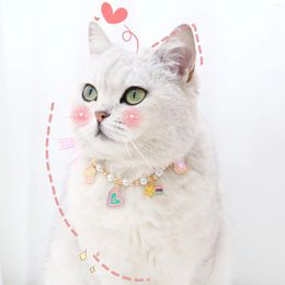 Dog Apparel Pet Pearl Bow Duck Ice Cream Bell Cute Adjustable Cat Birthday Collar Necklace Accessories For Small Dogs