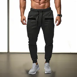 Men's Pants 2023 Autumn Solid Colour Big Pocket Zipper Design Drawstring Fashion Casual Sports Workout & Training Tie