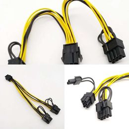 New Laptop Adapters Chargers cpu or gpu 8Pin to 2*8pin(6+2) Graphic Card for miner Double PCI-E PCIe 8Pin Power Supply Splitter Cable Cord 20cm