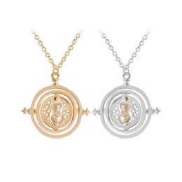 24 Pcs Lot Selling 3 5 cm Diameter Time Turner Necklace Movie Jewellery Rotating Hourglass Pendant Bulk Whole 220121219y