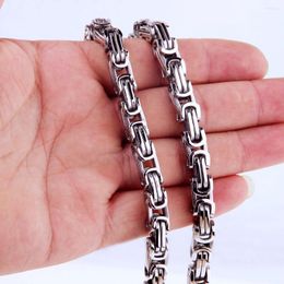 Chains 4/6/8mm Custom Length 7"-40" Choker Long Necklace Men Male Stainless Steel Byzantine Box Chain Husband Boyfriend Bff Gift