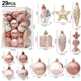 Christmas Decorations 29/20Pcs Christmas Tree Balls Hanging Pendant Candy Cane Pine Cone Ornament Set Christmas Home Decoration 2024 Navidad Year 231214