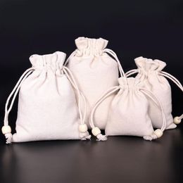 50pcs 7 9cm 9 13cm 11 14cm 13 17cm Linen Bag Sack Jewelry Bags Wedding Party Candy Beads Packing Christmas Gift Bag296c