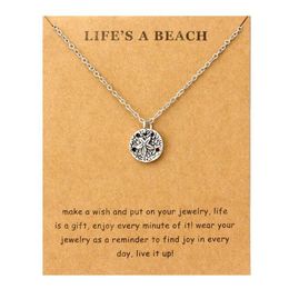 Starfish Sailing Waves Seahorse Beach Ocean Pendants Necklaces Sea Turtle Sand Dollar Mermaid Women Men Fashion Jewelry Gift205z