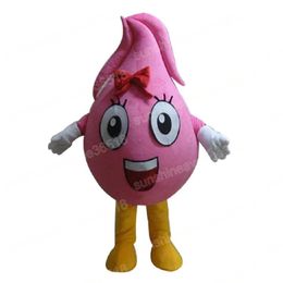 Adult size Pink Water Drop Mascot Costume Cartoon theme character Carnival Unisex Halloween Birthday Party Fancy Outdoor Outfit For Men Women