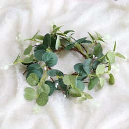 Decorative Flowers Candle Garland Artificial Eucalyptus Mistletoe Wreaths Green 25 X 25cm Plastic Pole 4pcs Wedding Table Party Home Decor