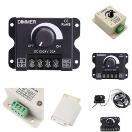 New Laptop Adapters Chargers 12V 24V Voltage LED Dimmer Switch 8A Plast / 30A Aluminium Regulator Adjustable Controller for Single Colour LED Strip Light Lamp