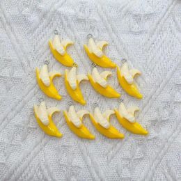 Charms 10pcs Peeled Banana Fruits Food Resin Pendant For Earring Bracelet Keychain Diy Kids Women Jewellery Making Supplies