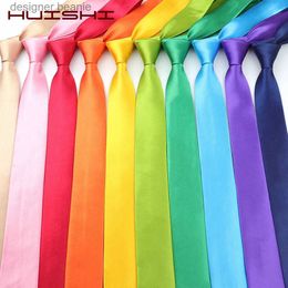 Neck Ties HUISHI Tie for Men 38 Solid Colors Slim Necktie Polyester Narrow Cravat Red Blue Formal Party Ties Fashion Daily Shirt AccessoryL231215