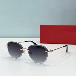 New fashion design pilot sunglasses 0417O metal frame rimless cut lens simple and popular style lightweight and easy to wear outdoor UV400 protection eyewear