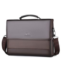 Briefcases Male Handbags Pu Leather Men's Tote Briefcase Business Shoulder Bag for Men Brand Laptop Bags Man Organiser Docume292U