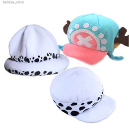 Ball Caps One Piece Trafalgarro Hat COSPLAY Plush Anime Peripheral Cotton Hat Chopper Hat Baseball Cap Men CapL231212