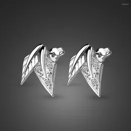 Stud Earrings Fashion Women Leaves Cute Girl 925 Sterling Silver Earring Anti-allergic Jewelery Gift.