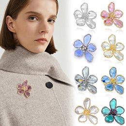 Vintage Rhinestones Flower Brooches Women Fashion Collars Pins Buckle Clothes Accessories Wedding Banquet Party Jewellery Decor