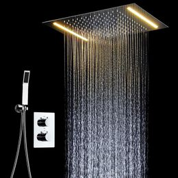 LED Multi-functional Lights Bathroom Shower Set Accessories Faucet Panel Tap and cold water Mixer LED Ceiling Head Rainfall Wa223n