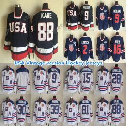 CUSTOM USA Teams Vintage version jersey 9 PARISE 16 HULL 81 KESSEL 9 MODANO 2 LEETCH 30 THOMAS 39 MILLER excellent CCM Hockey jerseys