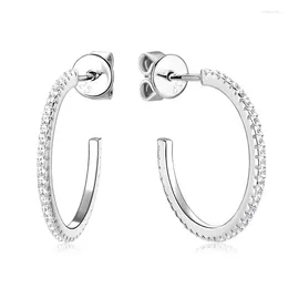 Hoop Earrings Luxury Full Moissanite For Women Party S925 Sterling Silver Plated 18K White Gold Diamond Earring