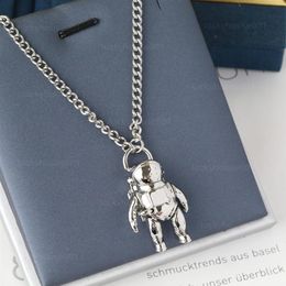 Charming Astronaut Fashion Necklace New Luxury Stainless Steel Letter Pendant Necklaces Silver Men Womens Sweater Hip Hop Necklace268w