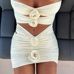 Women's Swimwear Two-Pieces Women Floral Lace Up 2023 Push-Up Padded Bra White Swimsuit Swimwear Bathing Suit Beachwear Monokini Female T231215