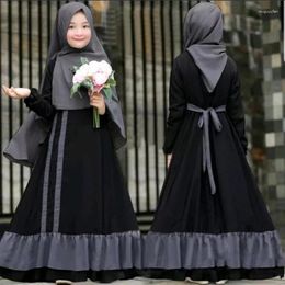 Ethnic Clothing Muslim Girls Kids Hijab Dress Islamic Prayer Garment Clothes Children Abaya Khimar Caftan Overhead Niqab Kaftan Eid Ramadan