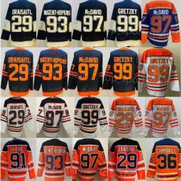 CUSTOM Hot Man Ice Hockey Reverse Retro 97 Connor McDavid Jersey 99 Wayne Gretzky 29 Leon Draisaitl 93 Ryan Nugent-Hopkins Blank Stitch Good