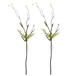 Decorative Flowers 2pcs Artificial Trees Branches Fake Natural Limb Wood Twigs Bendable Vines Trunk Plants With Moss For Wall Hanging Garden