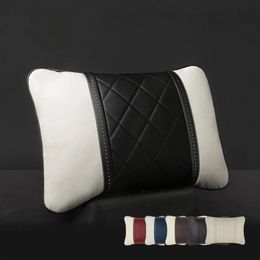 Luxury Pillow NAPPA Headrest For Mercedes Maybach S-Class Leather Lumbar Pillows Car Neck Travel Seat Cushion Support Car Accessories